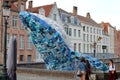 Giant blue whale jumps out of the canal in Bruges