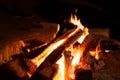 Giant bon fire lit for the festival of Lohri surrounded by people Royalty Free Stock Photo