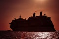 Giant cruise ship at sunset Royalty Free Stock Photo