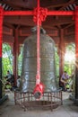 Giant brass bell in a Buddhist temple Royalty Free Stock Photo