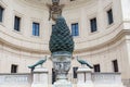 Giant bronze antique pine cone in the Vatican courtyard