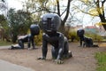 Giant Bronze Babies at Kampa Park in Prague, Czech Republic