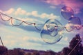 Bubble Wand Soap Sud Game Playing Outdoors Cross Process Xpro Royalty Free Stock Photo