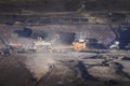 Giant bucket wheel excavator taking away the layers of ground Royalty Free Stock Photo