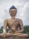 Giant Buddha Dordenma in Thimphu, Bhutan capital with cloudy sky as background Royalty Free Stock Photo