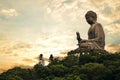 Giant Buddha at golden evening Royalty Free Stock Photo