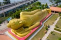 Giant Buddha statue, detail, Wat Phra Non Laem Pho or Lampor, Ko Yo, Songkhla province, Thailand Royalty Free Stock Photo