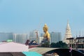 Giant Buddha statue of Pak Nam Phasi Charoen Temple under construction
