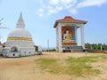 Giant Buddha statue and stupa Royalty Free Stock Photo