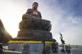 Giant buddha statue on the top of Fansipan mountain peak, Backdrop Beautiful view blue sky and cloud in Sapa, Vietnam. Buddha Royalty Free Stock Photo