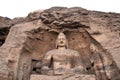 Giant Buddha at the Yungang Grottoes, Shanxi Royalty Free Stock Photo