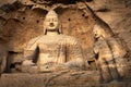 Giant Buddhas at Yungang Caves, Datong, Shanxi. China Royalty Free Stock Photo