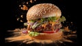 Giant burger smash Royalty Free Stock Photo