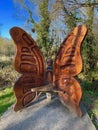 Giant butterfly sculpture at The Land of the Giants, Clare Lake, Claremorris