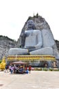 Giant Carved Stone Buddha at Wat Khao Tham Thiam