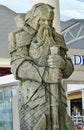 Giant carved stone dwarf from set Lord Rings at Auckland Airport