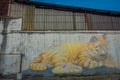 Giant Cat Mural, street art in George Town, Malaysia
