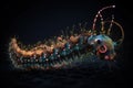 A giant caterpillar with butterfly wings. Generative AI