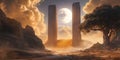 Giant Celestial Gate That Only Opens for the Chosen for Fantasy, Sci-Fi, and Mythical World Design Projects