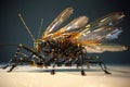 A giant centipede with dragonfly wings. Generative AI