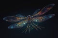 A giant centipede with dragonfly wings. Generative AI