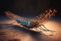 A giant centipede with dragonfly wings. Generative AI