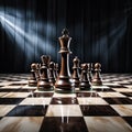 Giant chess board digital artistic illustration