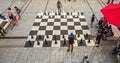 Giant chess game in the Montreal quartier des spectacles