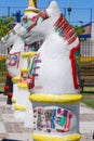 Giant chess game statue in La Boca neighborhoods in Buenos Aires.