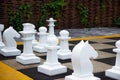 Giant chess, street game. Play chess in the street Royalty Free Stock Photo