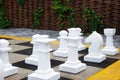 Giant chess, street game. Play chess in the street Royalty Free Stock Photo