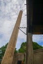 Giant chimney in abandoned factory