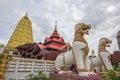 Giant Chinthe at the entrance of Puttakaya chedipagoda,Sangkhlaburi district,Kanchanaburi,Thailand.