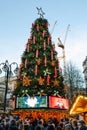 Giant Christmas tree feature at the German Christmas market in Birmingham