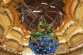 The giant Christmas tree inside Galeries Lafayette Parisian department store,Paris, France.