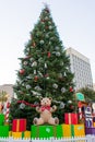 Giant Christmas Tree with Presents Royalty Free Stock Photo