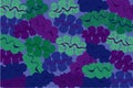 Giant pattern background in violet, blue and green