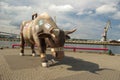 Giant Cow Figure in Ventspils Latvia Royalty Free Stock Photo