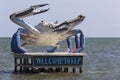 A giant crab statue