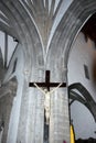 Giant crucifix of Christ on the wal Royalty Free Stock Photo