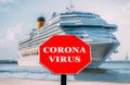Coronavirus quarantine infectious disease concept on cruise ship