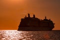 Giant cruise ship at sunset Royalty Free Stock Photo