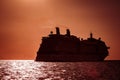 Giant cruise ship at sunset Royalty Free Stock Photo