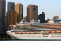 Giant Cruise ship in Sydney Harbour, Australia. Royalty Free Stock Photo