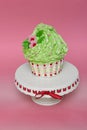 Giant cupcake with green frosting