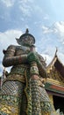 Giant demon guarding an entrance to Wat Phra Kaew Royalty Free Stock Photo