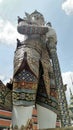 Giant demon guarding an entrance to Wat Phra Kaew Royalty Free Stock Photo