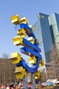 Giant Euro currency sign in front