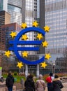 Giant Euro sign in Frankfurt