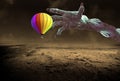 Surreal Landscape, Hot Air Balloon, Monster Hand